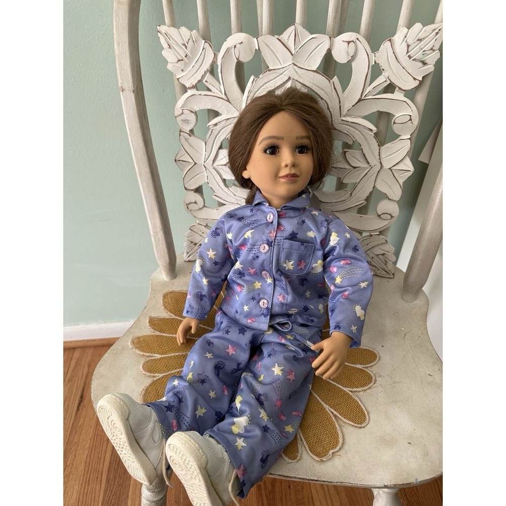 Vtg My Twinn 23" Doll Long Brunette Hair Brown Eyes Poseable Limbs PJs